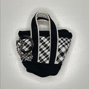 Black and White Mini Tote Keychain